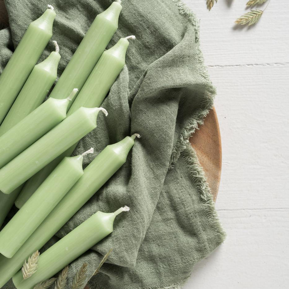 Stabkerze green tea rustikal 5er Set Ø:2,2 - Ib Laursen