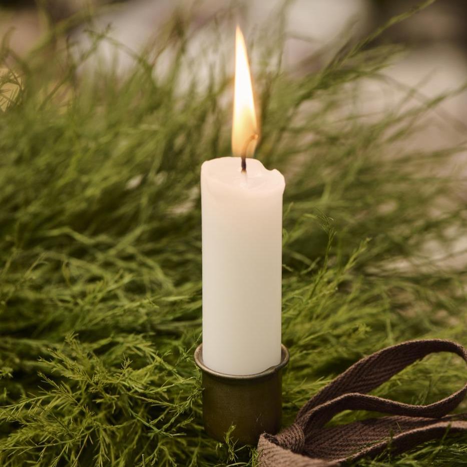 Stabkerze weiß rustikal 5er Set - Ib Laursen