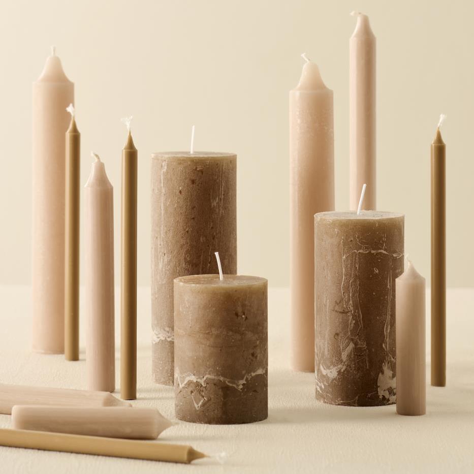 Stabkerze sand rustikal 5er Set - Ib Laursen