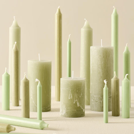 Stabkerze green tea rustikal 5er Set Ø:2,2 - Ib Laursen