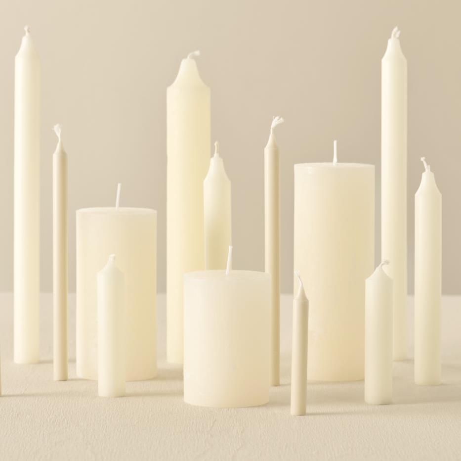 Stabkerze elfenbein rustikal 5er Set - Ib Laursen