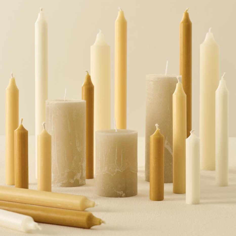 Stabkerze elfenbein rustikal 5er Set - Ib Laursen