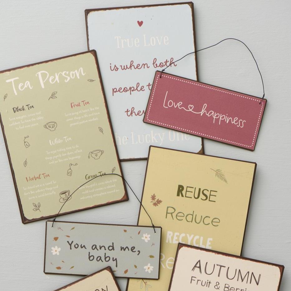 Metallschild "Love Happiness" - Ib Laursen