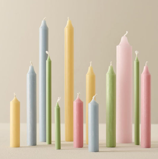 Stabkerze gelb rustikal 5er Set Ø:2,2 - Ib Laursen