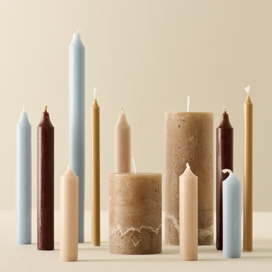 Stabkerze hellblau rustikal 5er Set - Ib Laursen