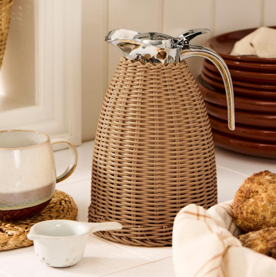 Thermoskanne braun Polyrattangeflecht - Ib Laursen