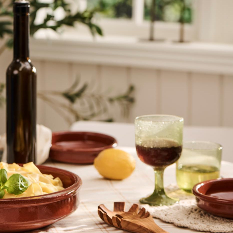 Weinglas Vercelli grün mit Bläschen 2 Stück - Ib Laursen