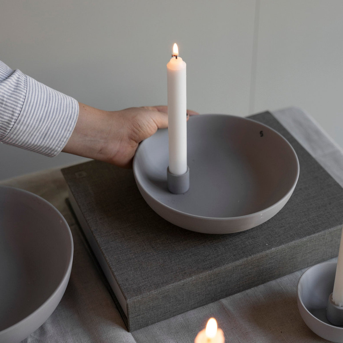 Kerzenständer groß grau Lidatorp - Storefactory