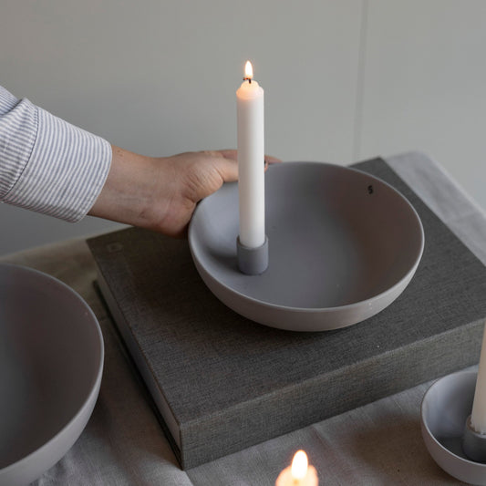 Kerzenständer groß grau Lidatorp - Storefactory