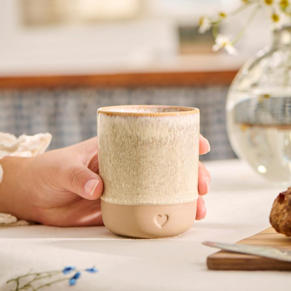 Becher natur Heart mattbrauner Ton - Ib Laursen