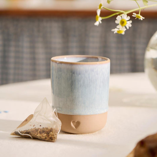 Becher blau Heart mattbrauner Ton - Ib Laursen