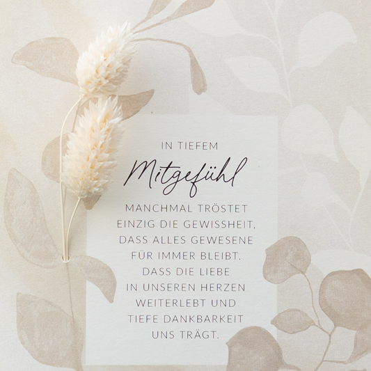 Applikations - Doppelkarte "Mitgefühl"