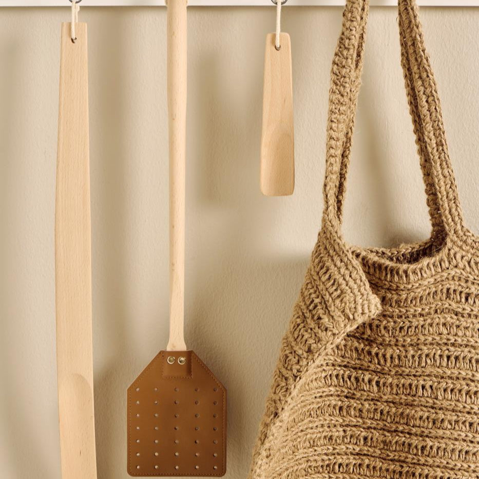 Fliegenklatsche mit Leder und Baumwollschnur - Ib Laursen