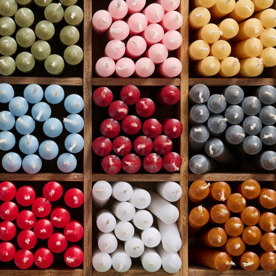 Stabkerze green tea rustikal 5er Set Ø:2,2 - Ib Laursen