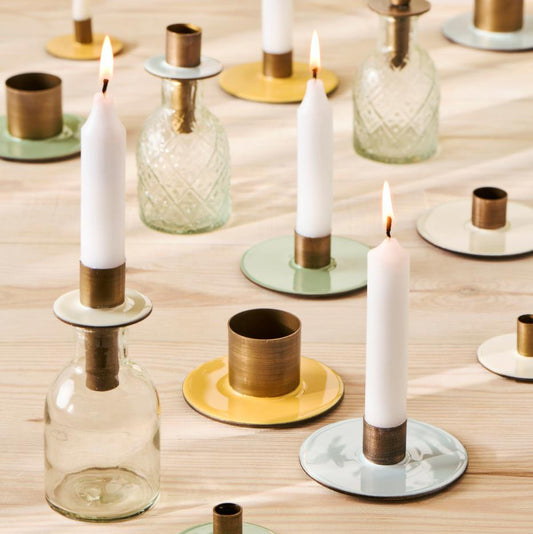 Kerzenhalter 2-farbig butter cream 2 Stk - Ib Laursen