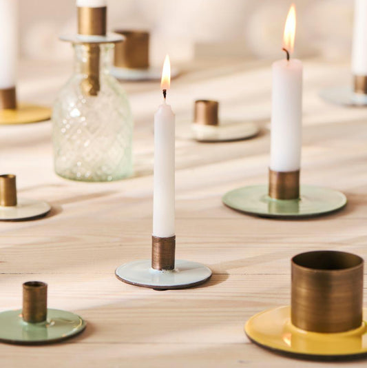 Kerzenhalter 2-farbig butter cream 2 Stk - Ib Laursen