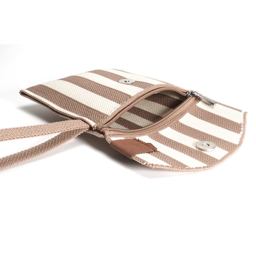 Gewebte Geldbörse Julia Weiß/Taupe - LOT83