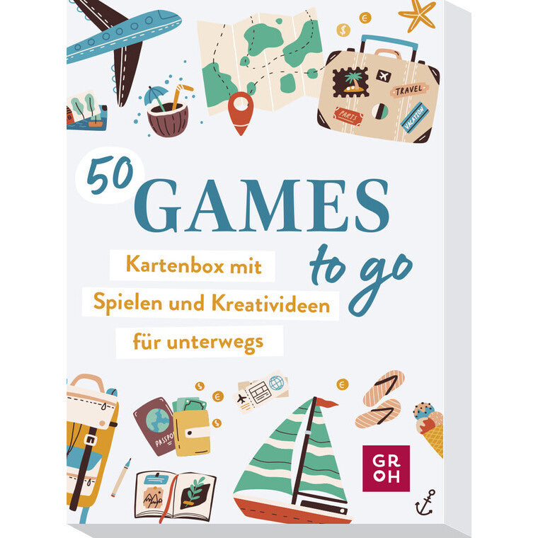 50 Games to go - Kartenbox mit vielen Spielen und Kreativideen für unterwegs  - Groh