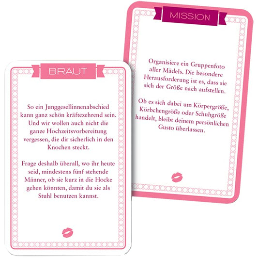 Chaoskarten - zum Junggesellinnenabschied