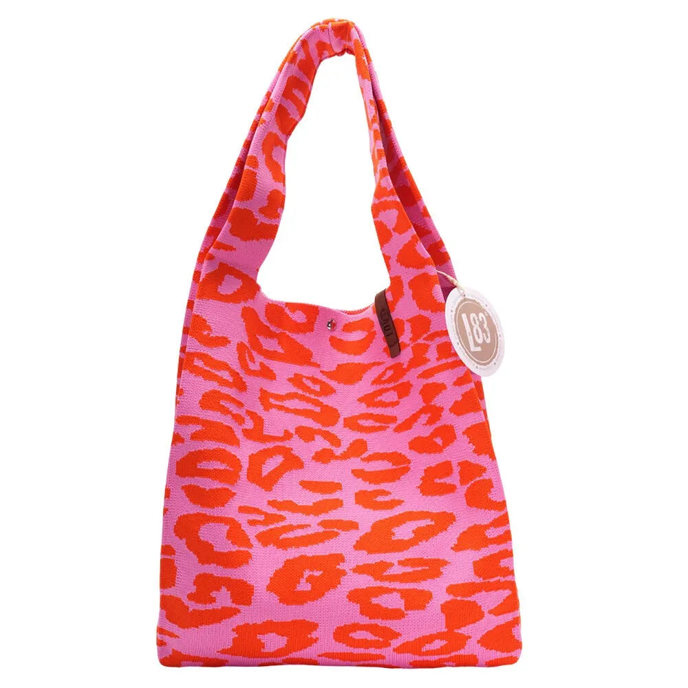 Shopper Lois - Leo Muster Pink/Orange - LOT83