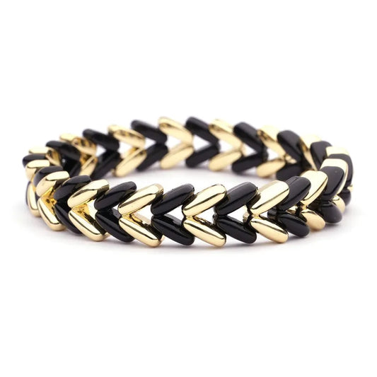 LizzyMae Armband Emaille - Gold/Schwarz - Lot83