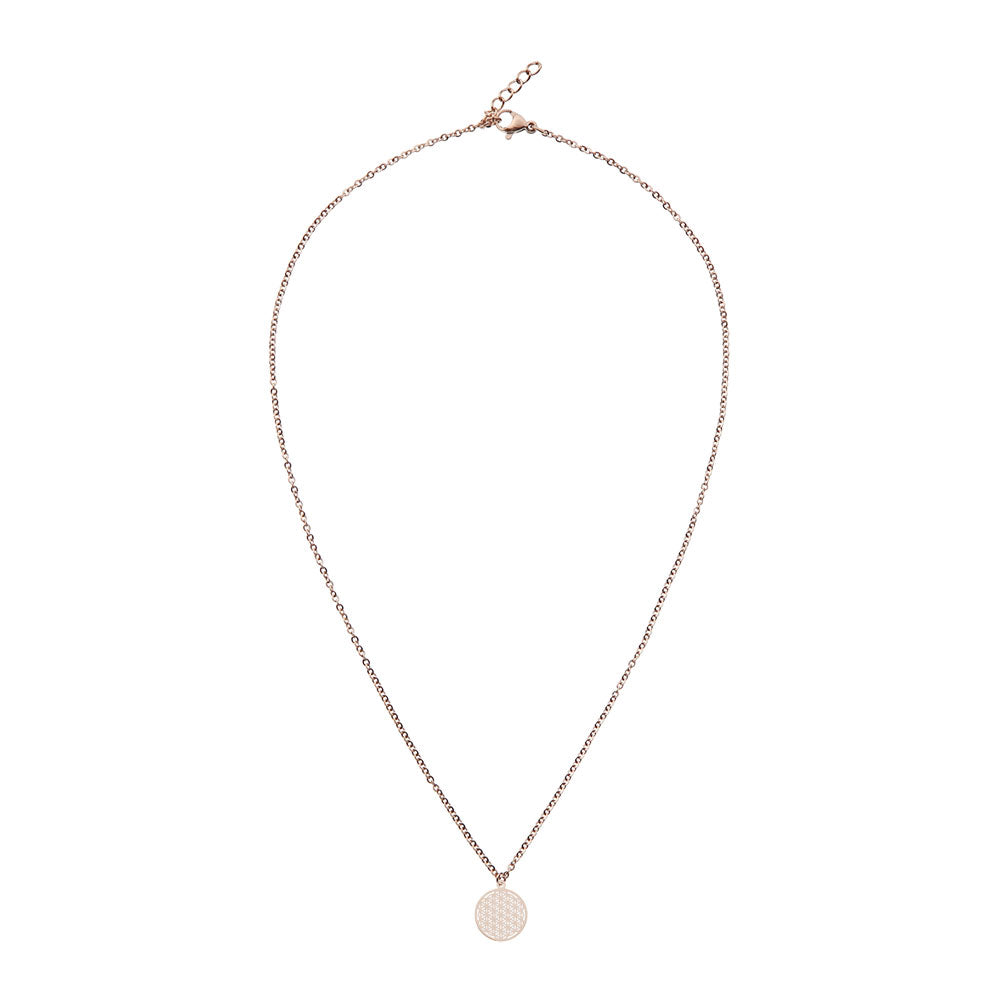 Halskette - Blume des Lebens rosévergoldet