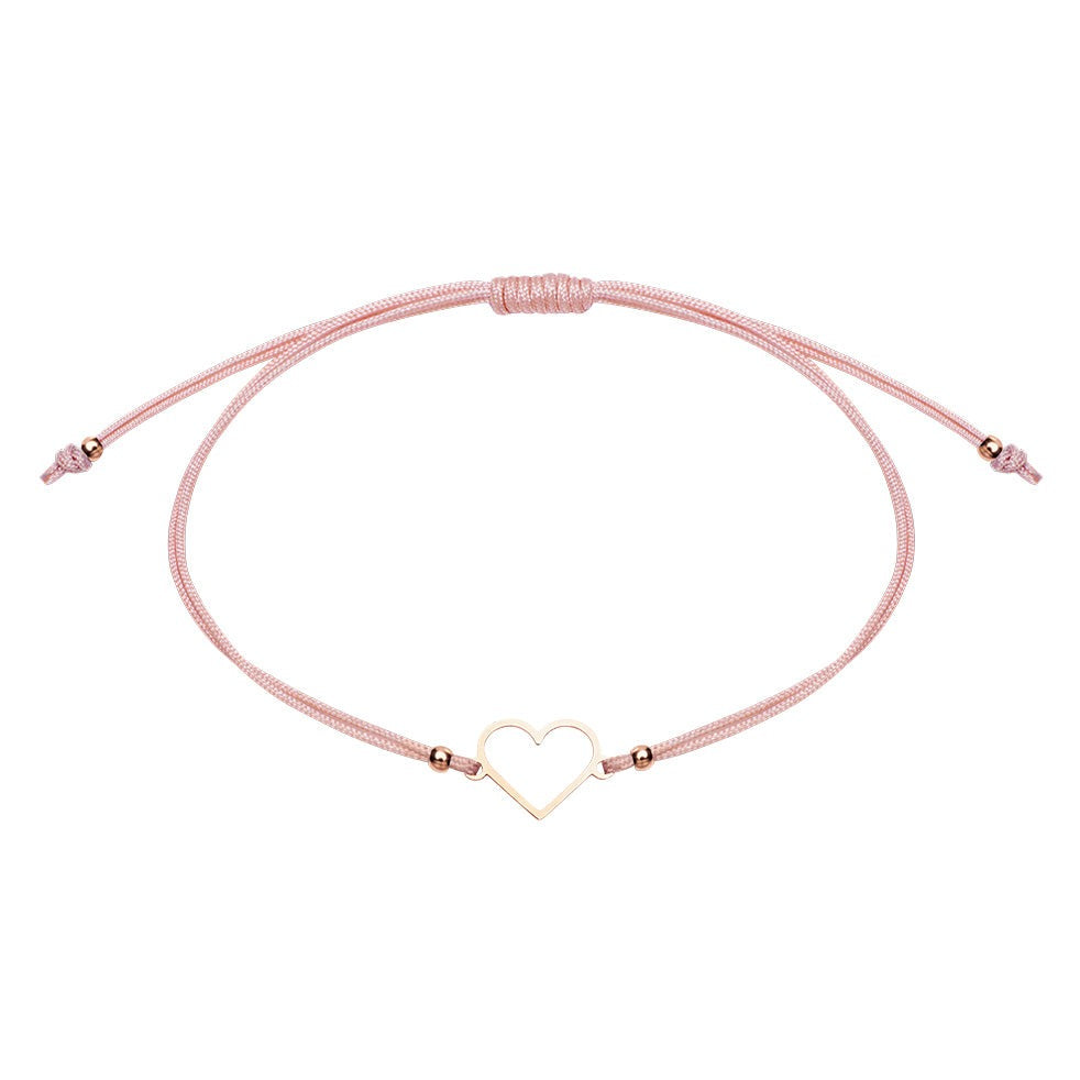 Armband - "Be Happy" - rosévergoldet - Herz