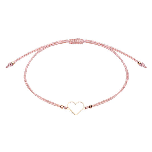 Armband - "Be Happy" - rosévergoldet - Herz