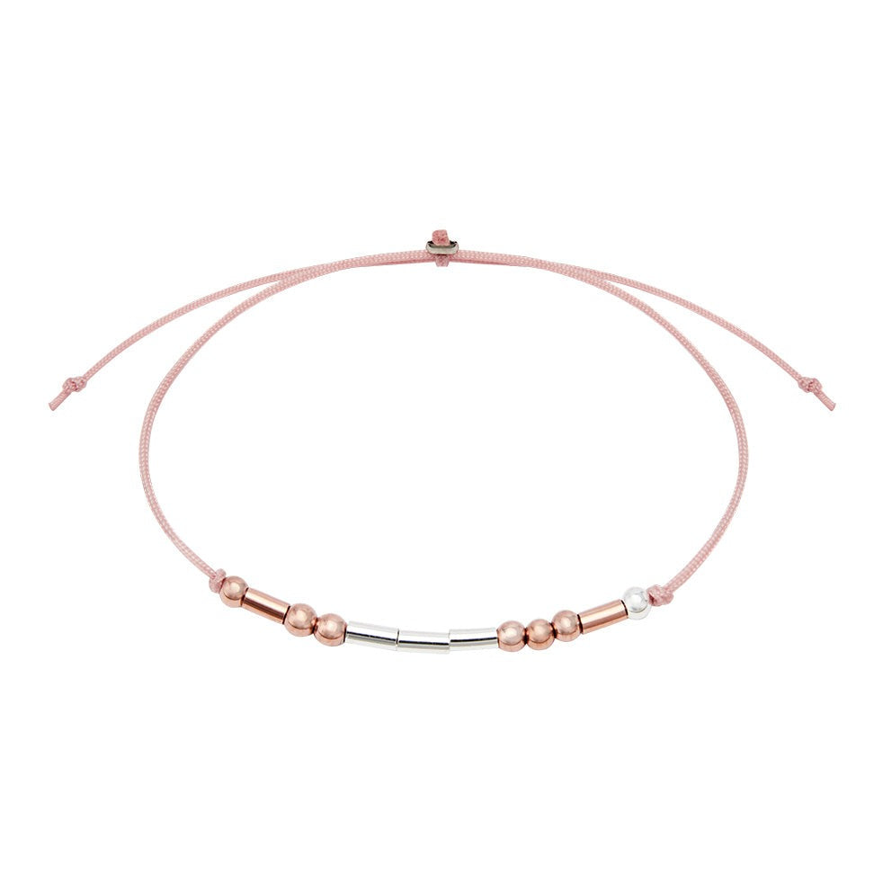 Armband - "Morse Code" - versilbert & rosévergoldet - Love