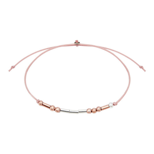 Armband - "Morse Code" - versilbert & rosévergoldet - Love