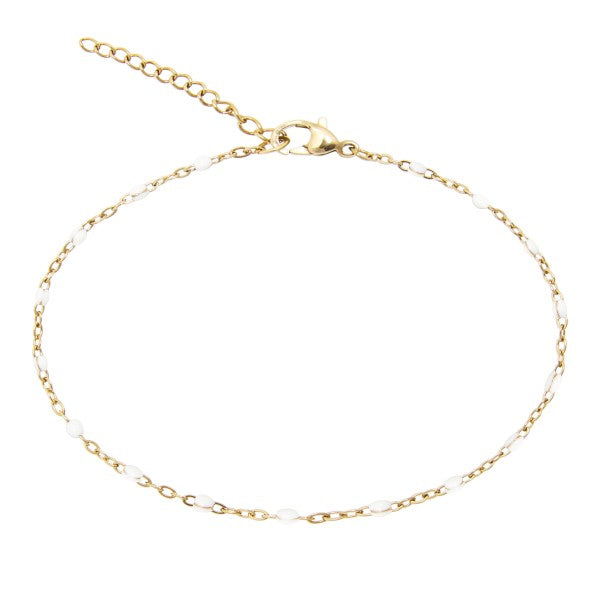 Armband - "Just for you" - vergoldet - weiß