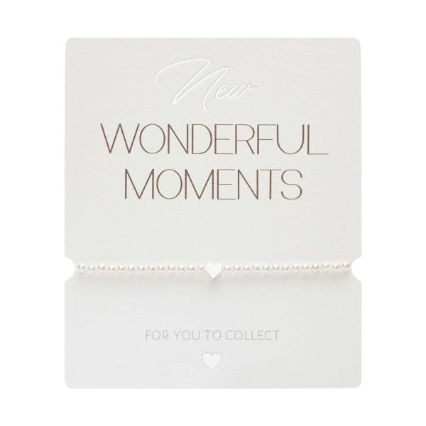 Armband - "New Wonderful Moments" - versilbert - Herz