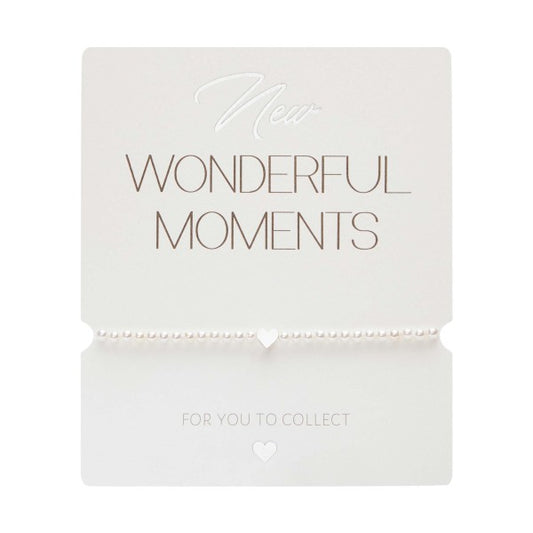 Armband - "New Wonderful Moments" - versilbert - Herz