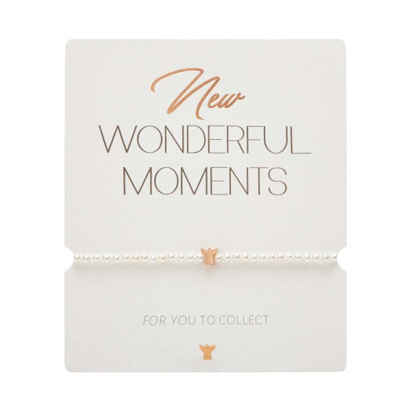 Armband - "New Wonderful Moments" - rosévergoldet - Schutzengel