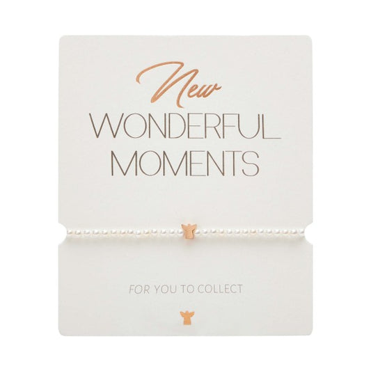Armband - "New Wonderful Moments" - rosévergoldet - Schutzengel