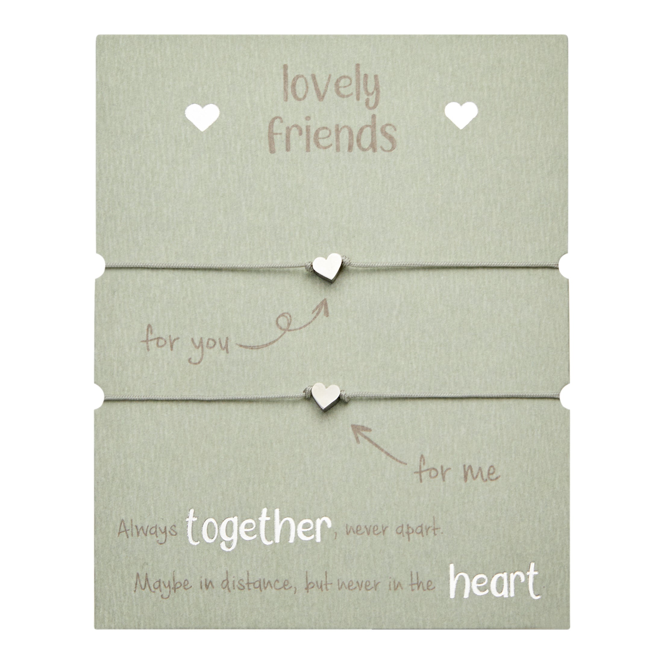 Armband - "lovely friends" - Edelstahl - Herz