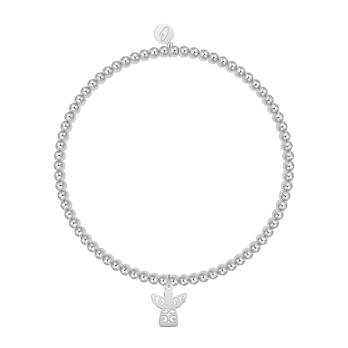 Kugelarmband - "Love your life" - versilbert - Engel