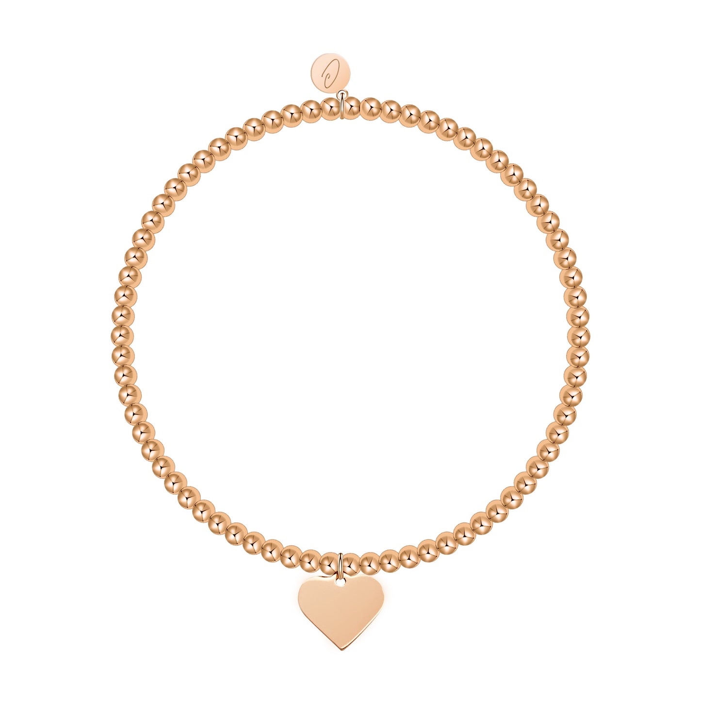 Kugelarmband - "Love your life" - rosévergoldet - Herz