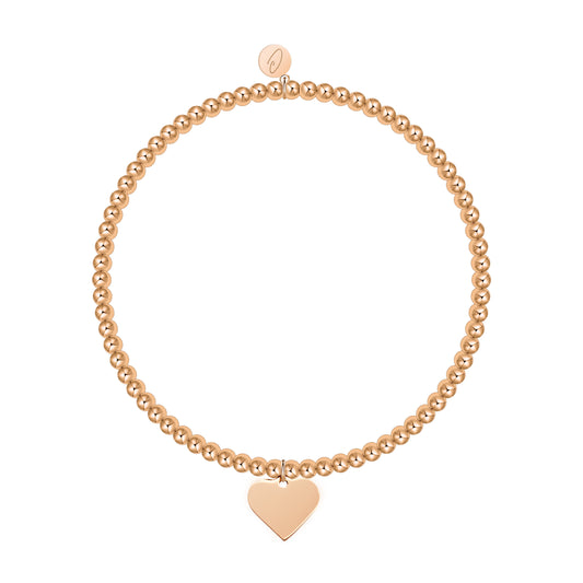 Kugelarmband - "Love your life" - rosévergoldet - Herz
