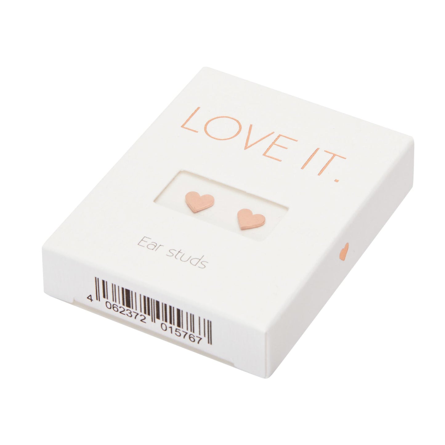 Ohrstecker Love it. - rosévergoldet - Herz