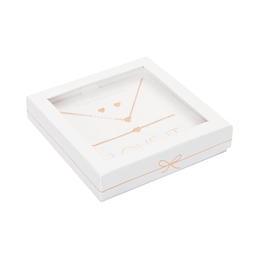 Geschenkset Love it. - rosévergoldet - Herz