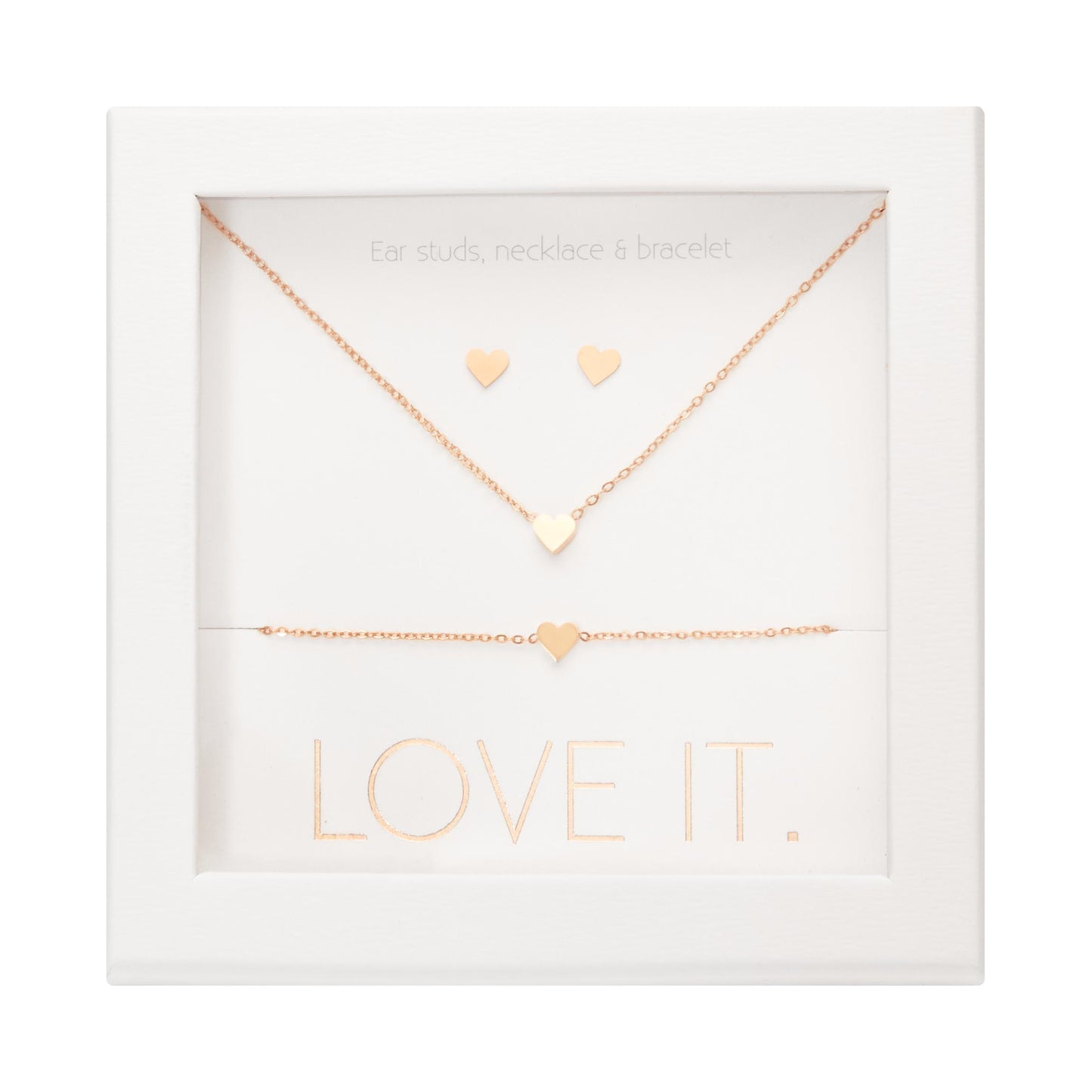 Geschenkset Love it. - rosévergoldet - Herz