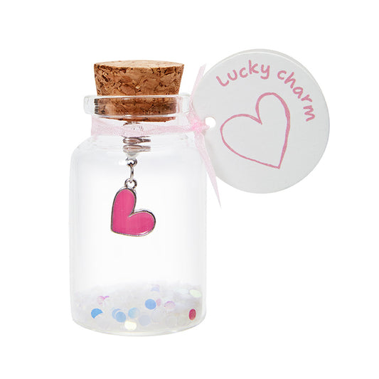 Glücksbringer im Glas - "lucky charm" - Herz pink
