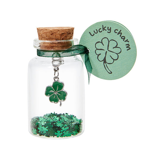 Glücksbringer im Glas - "lucky charm" - Kleeblatt