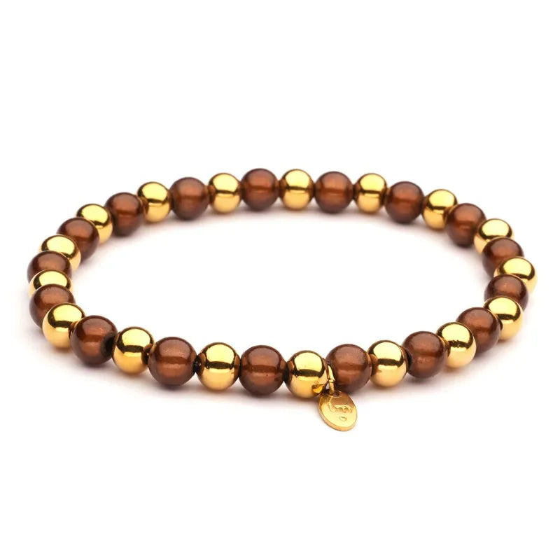 LizzyMae Armband stainless steel - Gold/Braun - Lot83