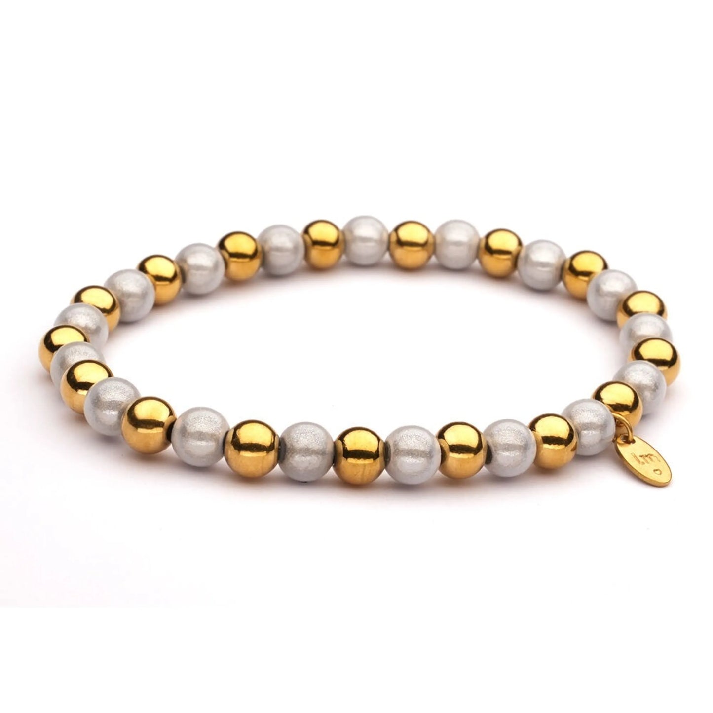 LizzyMae Armband stainless steel - Gold/Weiß - Lot83