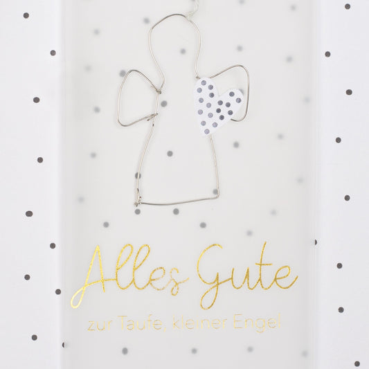 Drahtkarte "Alle Gute zur Taufe kleiner Engel" - Räder