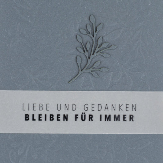 Blattelemente Kondolenzkarte "Liebe und Gedanken" - Räder