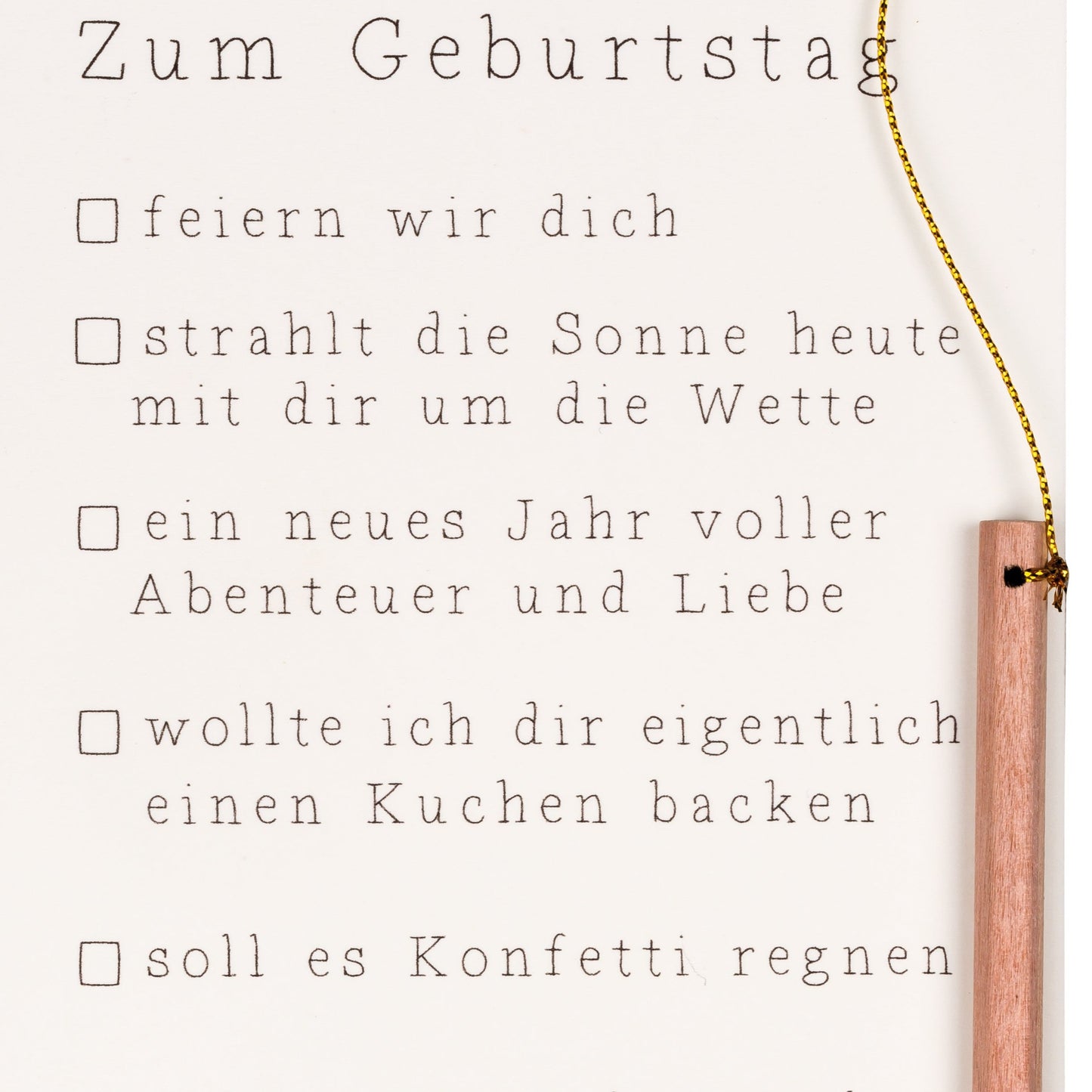 Ankreuzkarte "Zum Geburtstag" - Räder