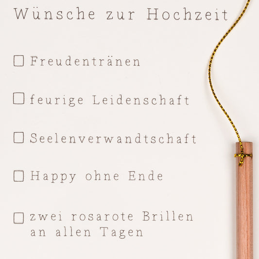 Ankreuzkarte "Wünsche zur Hochzeit" - Räder